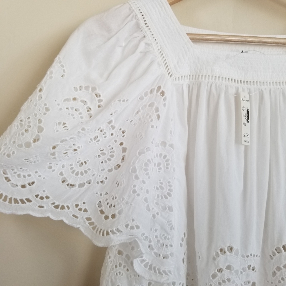 Madewell Flutter Sleeve Top XXS NWT - Picture 5 of 8
